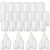 MTLEE 18 Pcs Pillar Candles Long Burning Unscented Candles Bulk for Wedding Church Party Spa Lantern Fireplace Restaurants Home Household Decor(2 x 3 Inch, 2 x 4 Inch, 2 x 6 Inch,White)