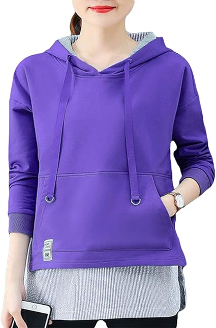 Amazon Ininuk パーカー トップス レディース トレーナー 薄手 柔らかい 重ね着 スポーツ風 長袖 アウター フード ゆったり カジュアル 可愛い あったか ファション おしゃれ 春 秋 冬 トレーナー パーカー 通販