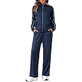 Totatuit Women 2 Piece Lounge Sets Sweatsuit 2025 Fall Long Sleeve Zip Up Sweatshirt Wide Leg pants Tracksuit Travel Outfits