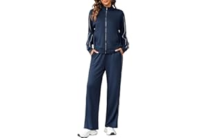 Totatuit Women 2 Piece Lounge Sets Sweatsuit 2025 Fall Long Sleeve Zip Up Sweatshirt Wide Leg pants Tracksuit Travel Outfits