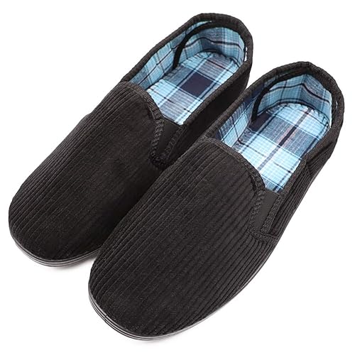 mens extra wide slip on slippers