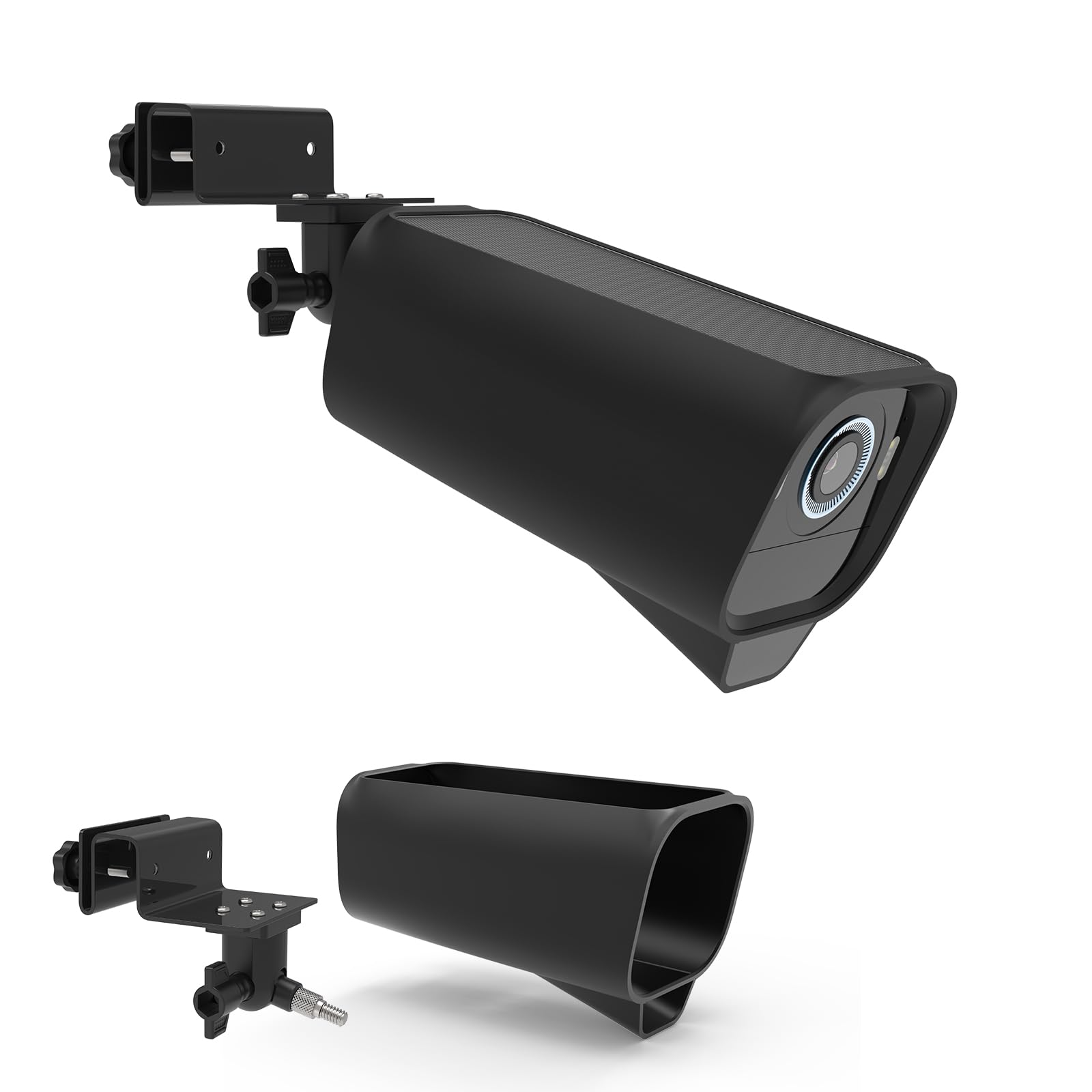 HOLACA gutter mount compatible with eufyCam S3 Pro, waterproof, soft, durable (camera not included), silicone cover + gutter mount, Black