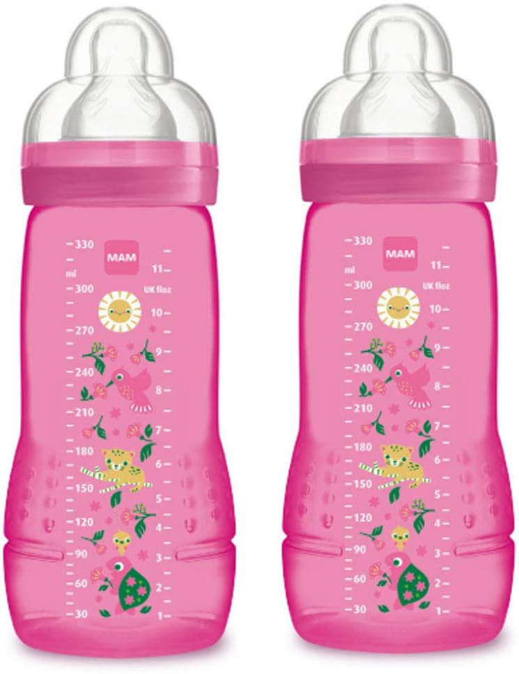 Amazon Com Mam Biberon 2eme Age Fille Tetine Debit X Lot De 2 2 X 330 Ml Health Personal Care