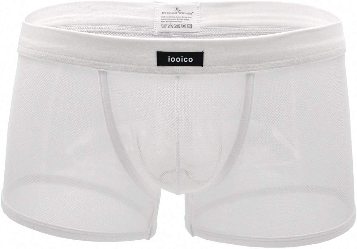 Men's Boxer Briefs, Soft Mesh Underpants See-Through Underwear