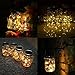 Weepong Solar Mason Jar Lid Lights 6 Pack 20 LED Fairy String Firefly Lights Battery/Solar Powered Lantern Hanging for Patio Garden Yard Table Tree Decor (6 Hangers Included, Jars Not Included)