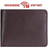 FlyHawk Genuine Leather RFID Blocking Wallets Mens Biford Wallet