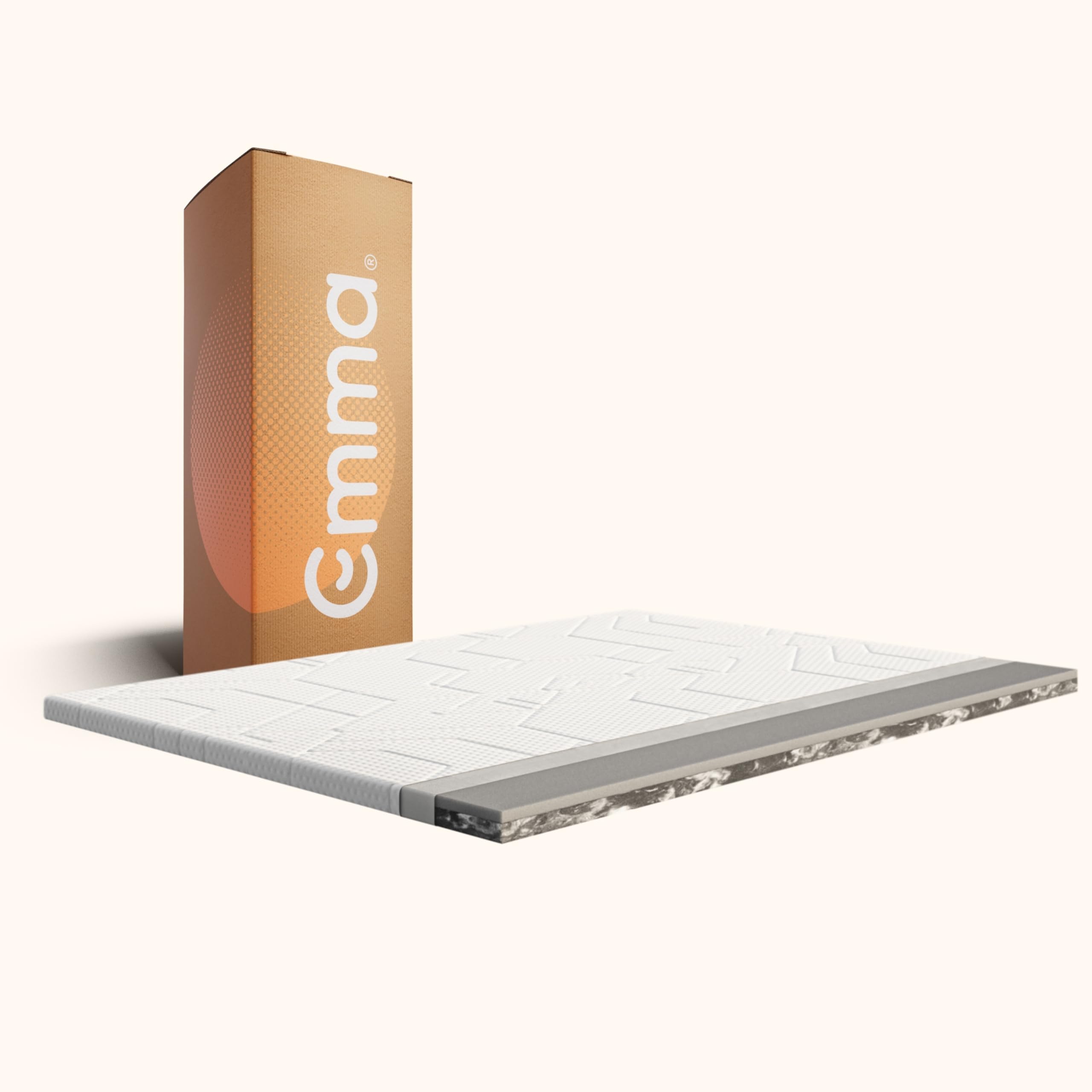 Emma Premium Plus Topper Kühlender Bezug 180x200 | Kühlender Matratzentopper | 9 cm Höhe | Atmungsaktiv & Temperaturregulierend | Waschbarer Bezug