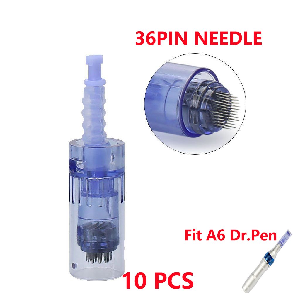 Micro Needles Cartridges For Ultima A6 Dr.Pen,9Pin/12Pin/36Pin/42Pin &Nano Needle Cartridges,Tips For Electric Stamp Derma Pen Auto Microneedle Therapy System (10PCS, 36 Pin Needles)