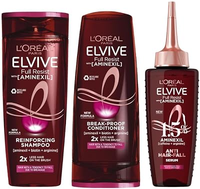 L'Oreal Paris Elvive Full Resist Anti Hair-Fall Shampoo Conditioner Serum Set