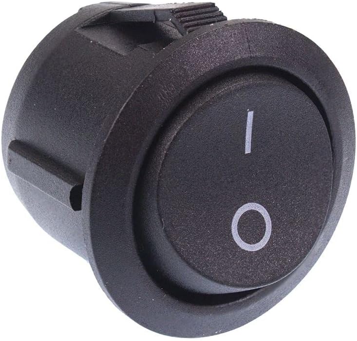 Switch Electronics Black On Off Round 20mm Rocker Switch SPST 2 Terminals