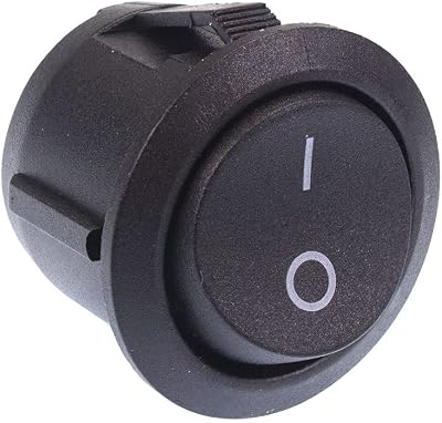 Switch Electronics Black On Off Round 20mm Rocker Switch SPST 2 Terminals