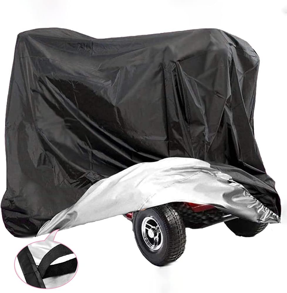 VVHOOY Mobility Scooter Cover,210D Oxford Heavy Duty Waterproof 4 Wheeled Power Scooter Travel Storage Cover All Weather Outdoor Protection 67 x 24 x 46 inch/170 x 61 x 117 cm