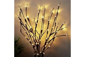 AMARS 2 Pack Decorative LED Lighted Branch Lights Battery Operated Artificial LED Twig Branches Decoration for Home Room Decor Christmas Vase (Warm White, 29.5 Inches, 20leds)