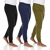 Essential Elements 3 Pack: Men's 100% Cotton Jogger Active Lounge Sweatpants with Pockets