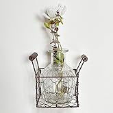 Flower Vase with Metal Frog Lid Stand for Rustic Farmhouse Home Decor Or Wedding Decor(5.75" Tall)