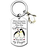 VIESUJI Valentines Day Gifts For Husband Romantic Penguin Gifts for Him I Love You Keychain for Boyfriend Husband Christmas Gift for Him Valentines Day Anniversary Wedding Birthday Sweet Day