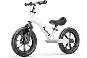 WETIFY Balance Bike 2 Year Old, 2-5 Year Old Toddler Balance Bike, No Pedal Bikes with Adjustable Handlebar & Seat, 2 3 4 5 Year Old Girls Birthday Gifts Toys(White)