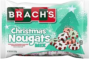 Brach's Christmas Nougats Mix - 10-oz. Bag Peppermint, Wintergreen, and Cinnamon Handmade Nougat Candy Holiday Favorite