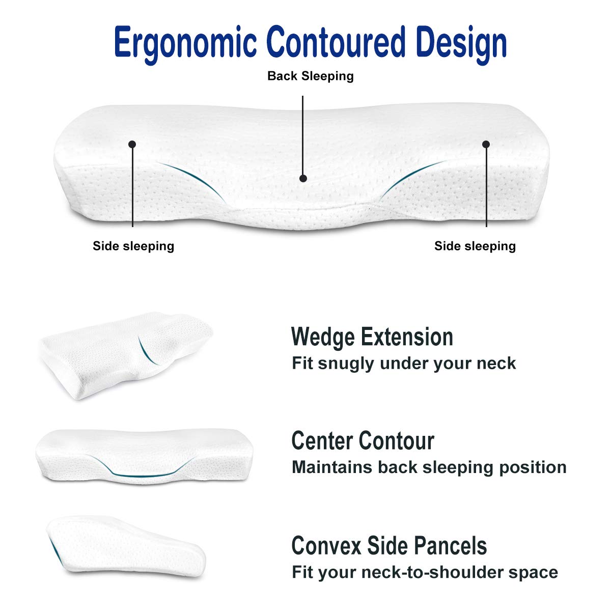 Home & Kitchen Guiffly Contour Memory Foam Pillow for Sleeping
