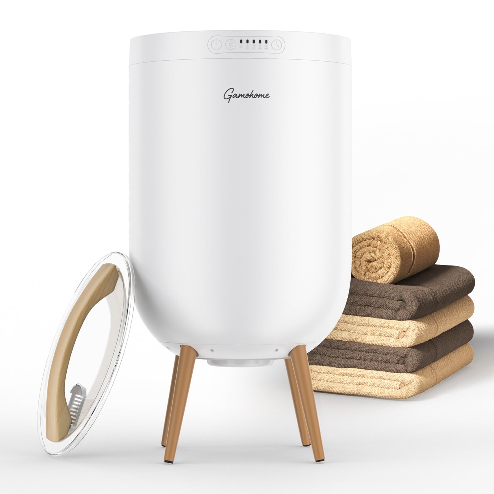 Photo 1 of (missing legs)GAMOHOME Towel Warmer Luxury Heated Bucket – Bluetooth Speaker, Ambient Light & Auto Shut Off – Fits Two 40"x70" Towels, Bathrobes, Blankets – Great Gift Idea