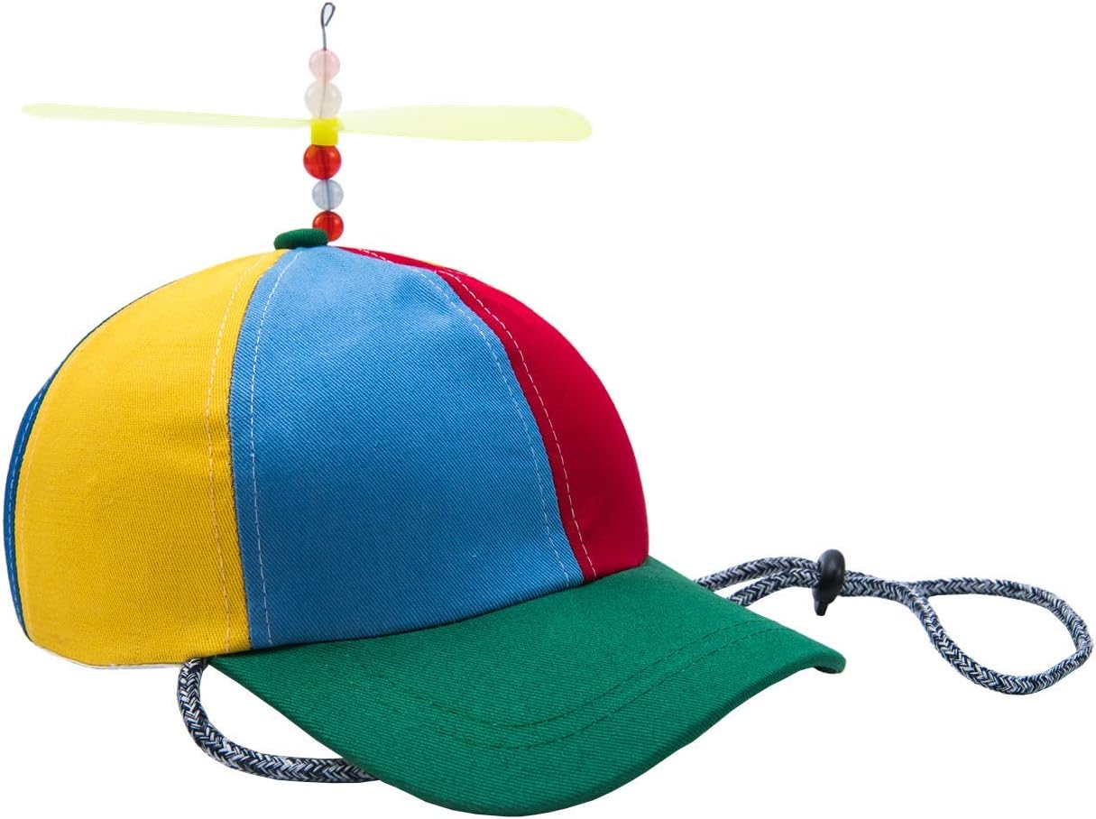 GEANBAYE Dog Hats with Funny Propeller, Size and Rope Double Adjustment Pet Hats for Small Middle and Large Dog (Iridescent) : Pet Supplies