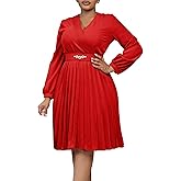 Midi Dress for Women Elegance Church Dress Fashion High Waist Business Casual Dress Cocktail with Belt