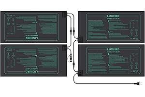 LUXBIRD 4 Pack Daisy Chain Seedling Heat Mats for Indoor Plants, Green Houses, Germination, Hydroponic Garden, Waterproof Durable (LB-HMDC-04)