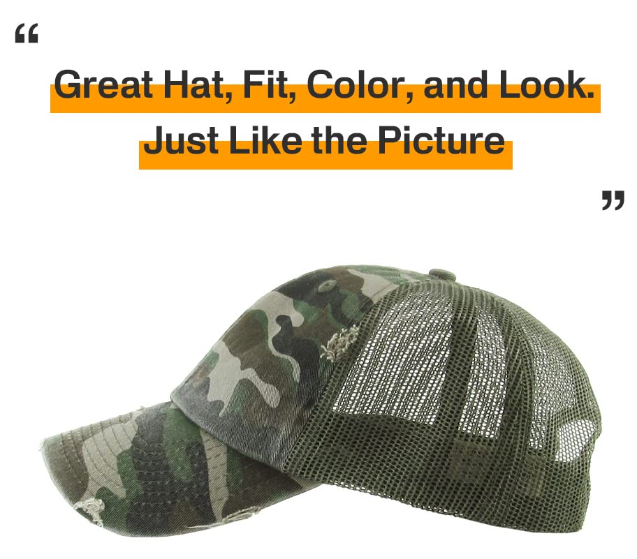 KBETHOS Vintage Washed Distressed Cotton Dad Hat Baseball Cap Adjustable Polo Trucker Unisex Style Headwear