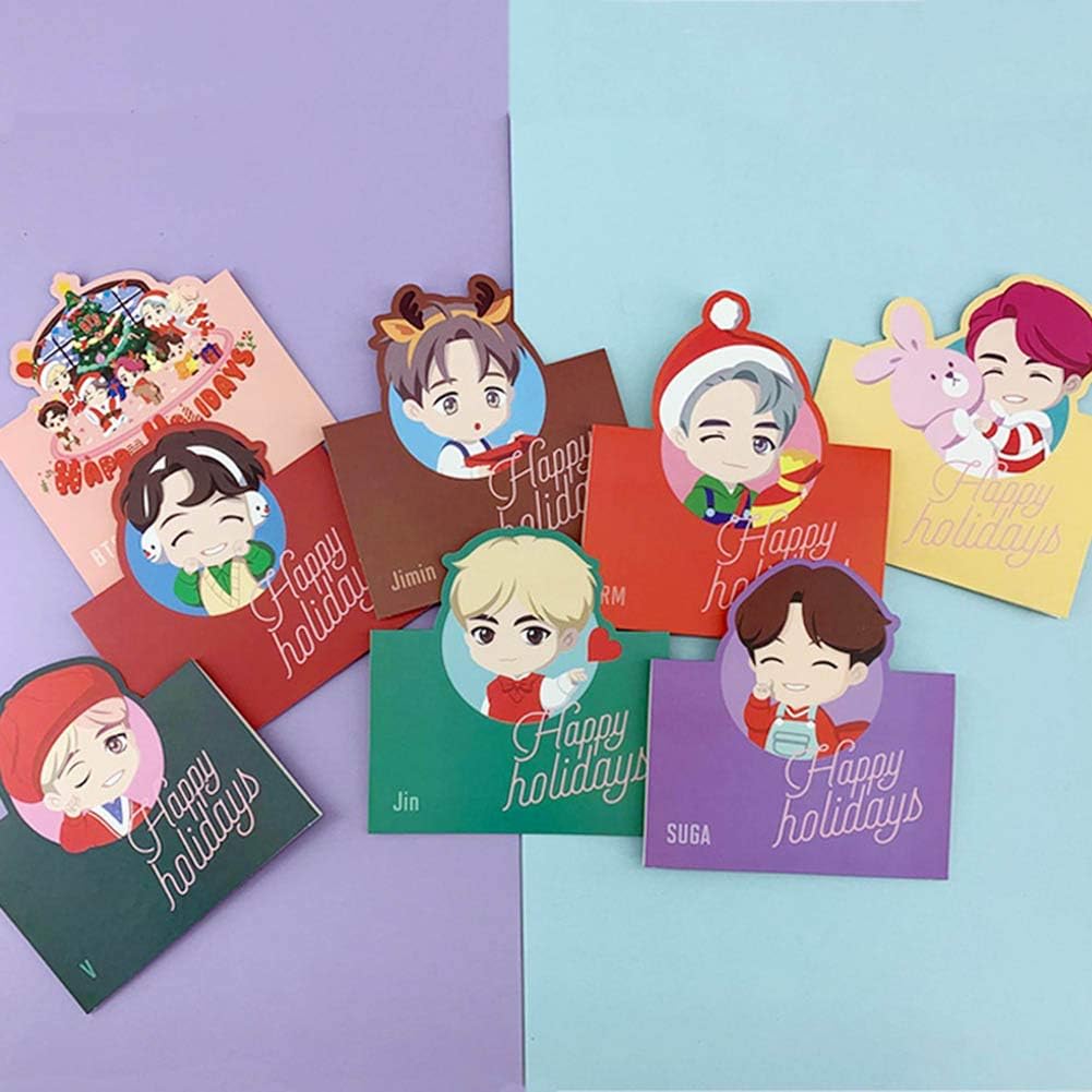 Amazon Co Jp Saitrewed Bts 防弾少年団 Bts クリスマス カード 立体カード Xmas特別デザイン グリーティングカード Bt21 メッセージカード 子供 誕生日 新年 感謝状 封筒付き 手作りのメッセージカード 母の日 お祝い 記念日カード カップル 結婚 ウエディング カード