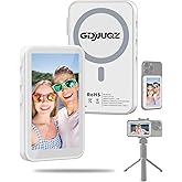 Selfie Monitor Screen for iPhone, Magnetic Phone Vlog Selfie Monitor Screen, Wireless Back Camera with Bluetooth Remote Control, Speaker for TikTok, Selfie Vlog, Live Streaming-White