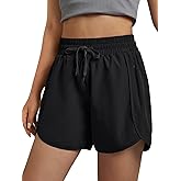 3rd hill Women's 5" Athletic Running Shorts Lightweight Quick Dry Gym Workout Shorts with Zipper Pockets UPF 50+