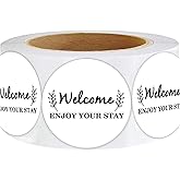 Welcome Hotel Guest Stickers,2 Inch Hotel Key Card Envelope Seals,500 Pcs Per Roll