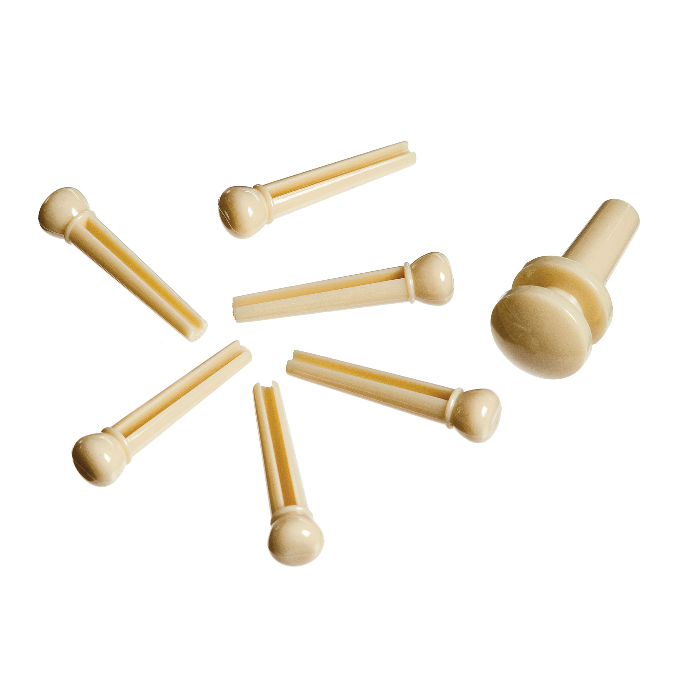 Planet Waves PWPS11 Injected Molded Bridge Pins with End Pin Set of 7 Ivory
