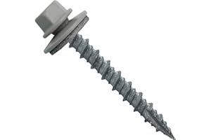 JAKE SALES Metal Roofing Screws: (1000) 10 x 1-1/2" ABC Gray Hex Head Sheet Metal Roof Screw. Self Starting Metal to Wood siding Screws. EPDM Washer. Colored Head