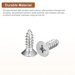 DTGN 25Pcs #10x5/8" Flat Head Wood Screws, 304