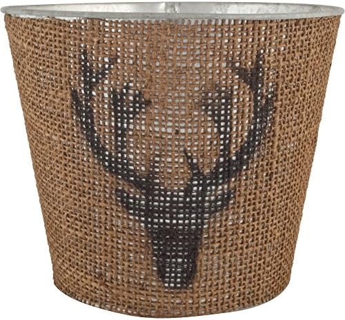 Holiday Jute Reindeer 7 in. dia. Tin Pot (Natural)