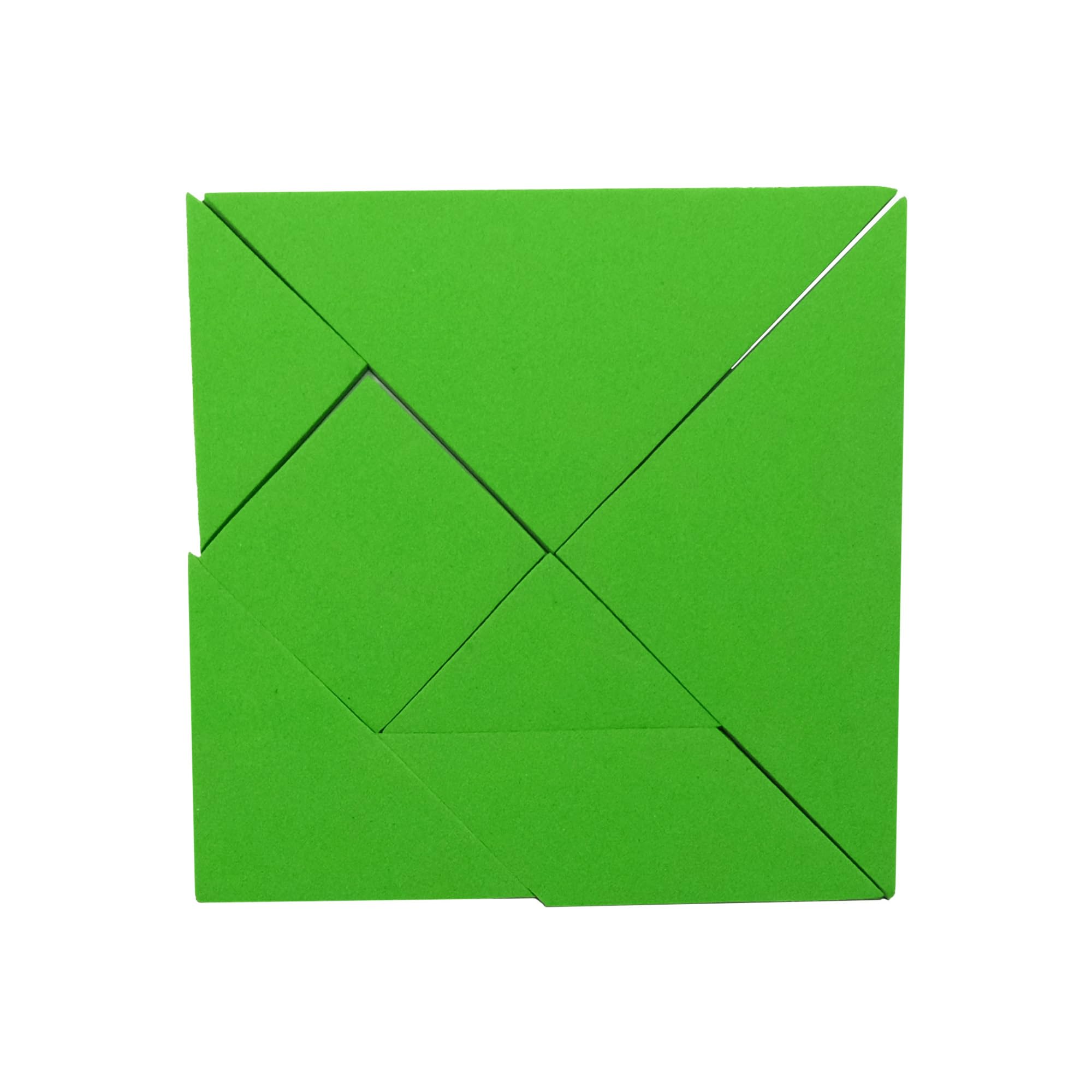 Green Tangram Puzzle - Educational, Logic Puzzle, and Maths Game for Kids and Adults