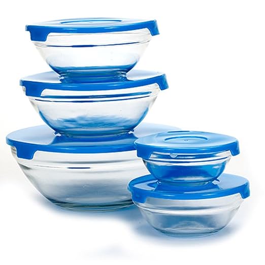 10 piezas juego de cuenco de cristal con tapa (apta para ...