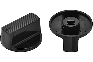 MECCANIXITY 2 Pcs Rotary Potentiometer Knob 6mm Hole Raised D Shaft, 0.7" H x 1.3" Dia Black Plastic Volume Knobs Cap for Ele