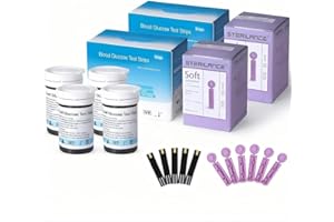 Blood Sugar Test Kit, 100 Universal Strips & 100 Sterile 30G Lancets, Fast Accurate Monitoring, Compatible with Blood Glucose