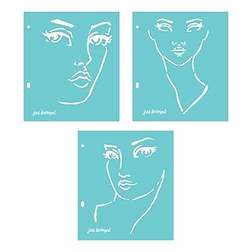Spellbinders Jd-018 Jane Davenport Good Face Stencils, Teal
