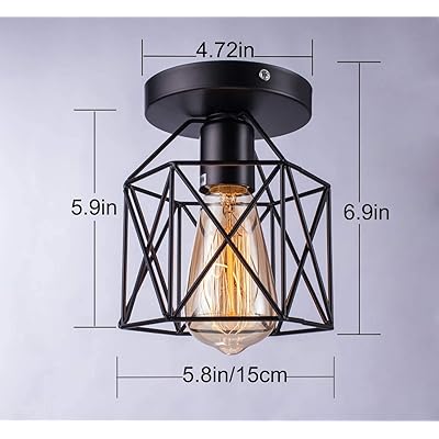 Buy Licperron Semi Flush Mount Ceiling Light E26 E27 Retro Black Industrial Ceiling Light Fixture For Porch Hallway Kitchen Farmhouse Lighting 3 Pack Online In Italy B08jyy4wcm