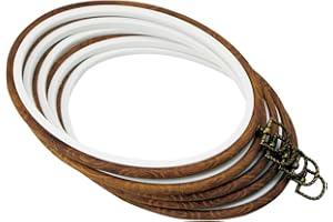 9'' Oval Embroidery Hoops - guofa 5PCS Decorative Cross Stitch Hoop Set, Imitated Wood Embroidery Frame Circle Hanging Arts Ornament (9in-5pcs)