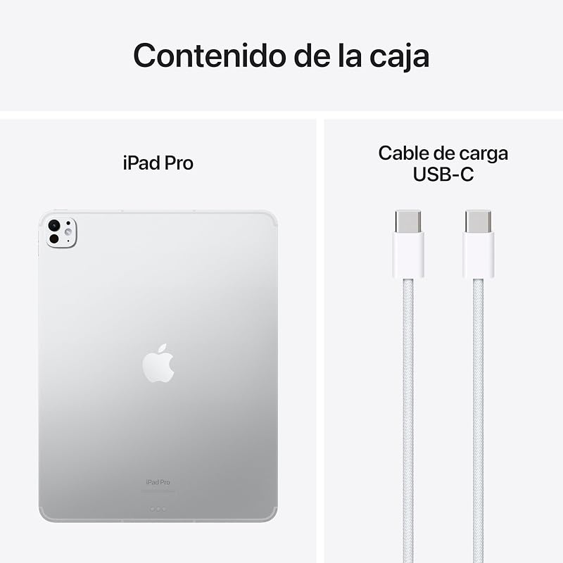 iPad Pro de 13 polegadas (M4): Ultra Retina XDR, 2TB, 12MP Câmara Dianteira Horizontal e 12MP Traseira, Scanner LiDAR, Wi-Fi 6E e 5G, Autonomia de Sol a Sol, Vidro Padrão - Prata