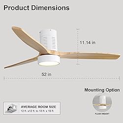Sofucor 52 Inch Low Profile Ceiling Fans with
