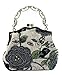 ilishop Women's Vintage Luxury Printing Beaded Women Handbag Evening Bag (Black)