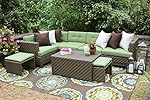 AE Outdoor Hampton 8 Piece Sectional with Sunbrella Fabric