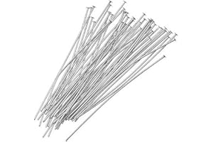 LASSUM 330 PCS Silver Plated Head Pins Findings, 32mm Head Pins DIY Jewelry Making