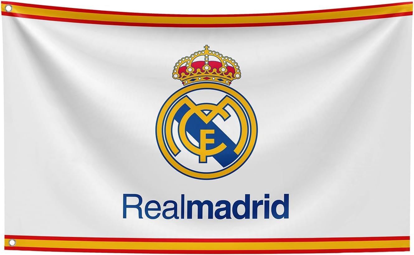 Photo 1 of 3x5 Feet Real Madrid Soccer Flag - Indoor/Outdoor Banner with 2 Grommets - Ideal for Real Madrid Fans