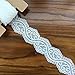 Lace Realm 1.8inches Wide×10 Yards White Stretch Floral Pattern Trim Lace Ribbon by The Roll for Wedding Invitation, Cards, Decorating, Sewing, Gift Package Wrapping, Floral Designing (White 4cm)